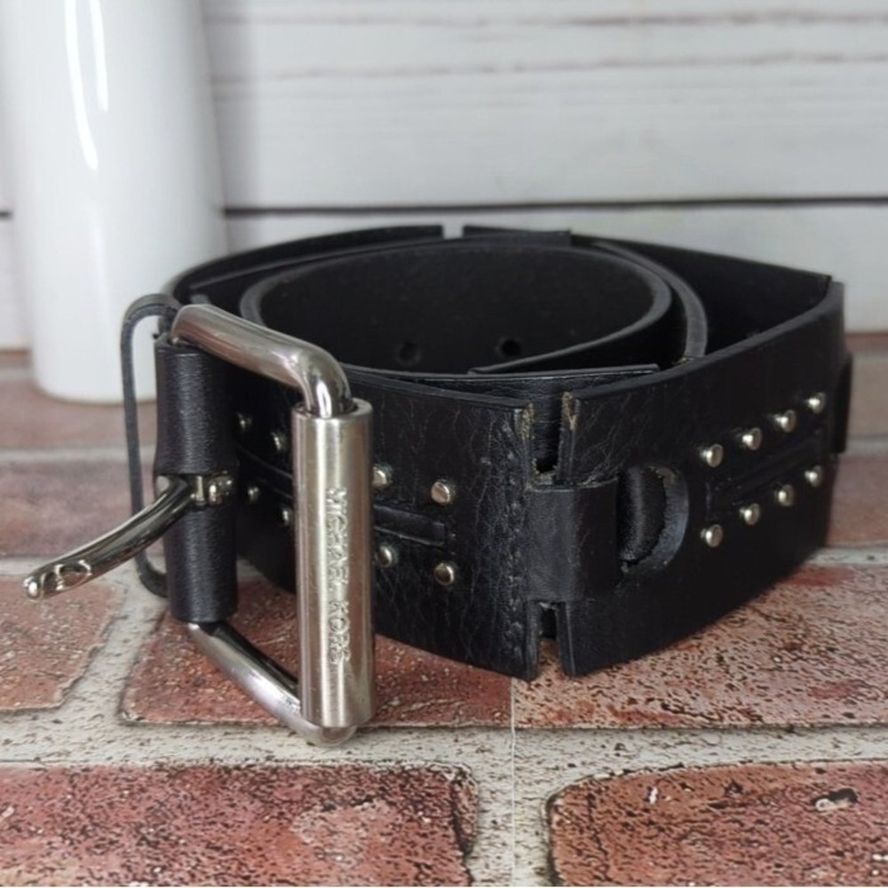 Vintage‎ Michael Kors Y2K 90's Leather Biker Belt Studded Women's Size Medium